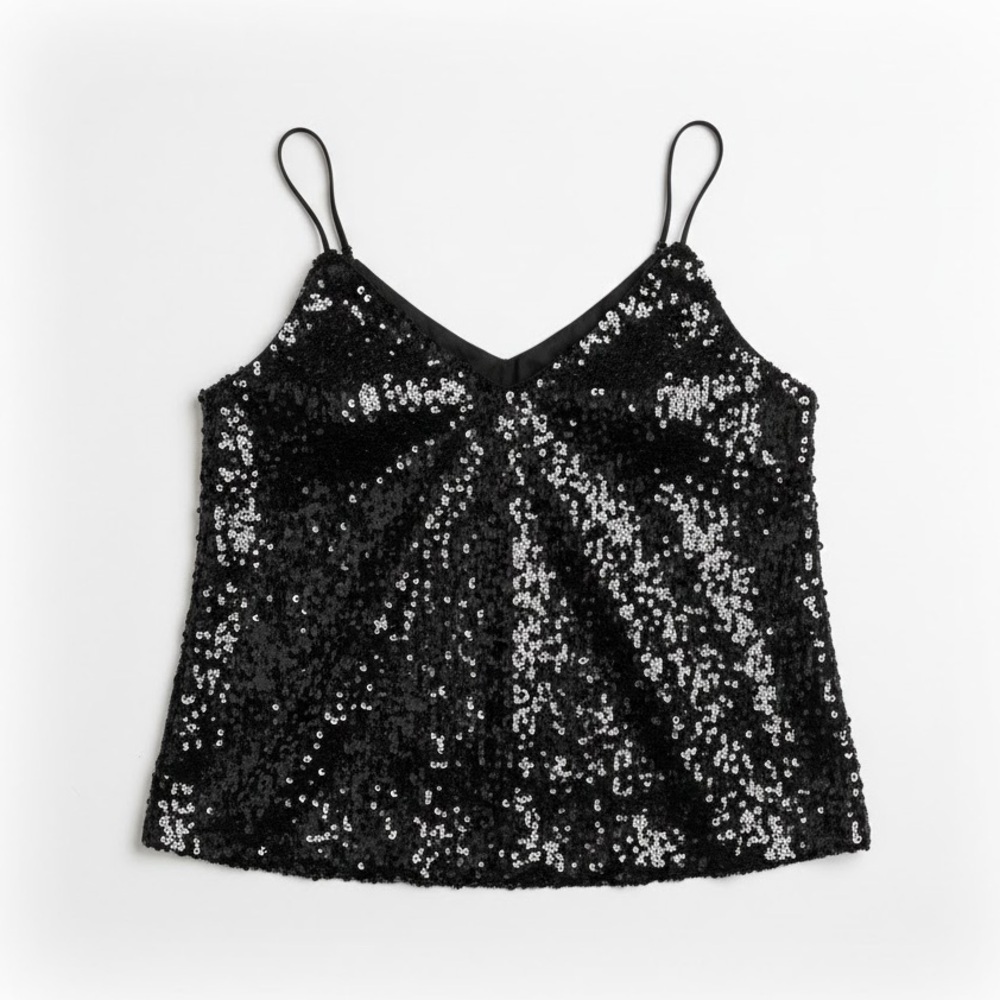 NEW NWT Express Black Sequin Camisole